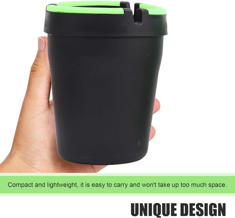 MLY Car Smokeless Ashtray, Glow in the Dark Butt Bucket Ashtray Cigarette, Car Ashtrays for Cup Holder Smell Proof, Self-Extinguishing Ash Holder Organizer, Universal for Cars, Trucks, SUVs (Black) - Image 4
